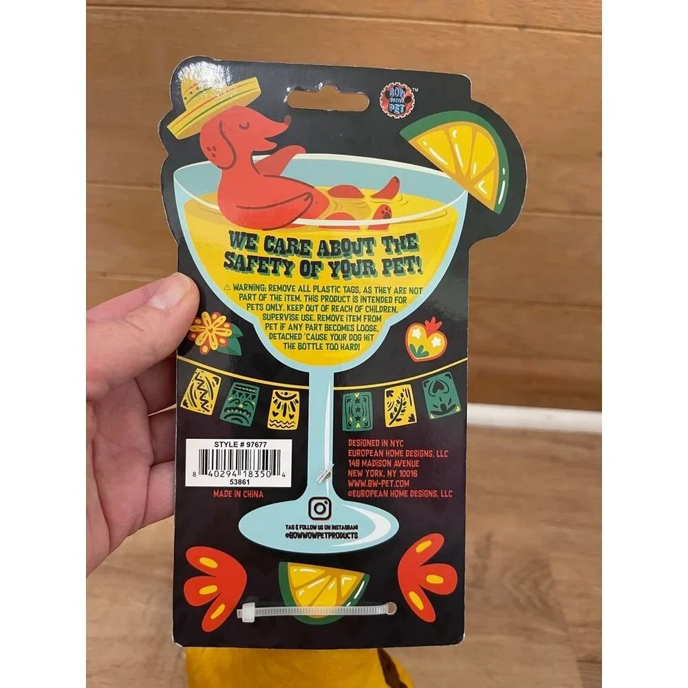 NWT Tequila Bottle Dog Toy With Squeaker & Crinkle 15